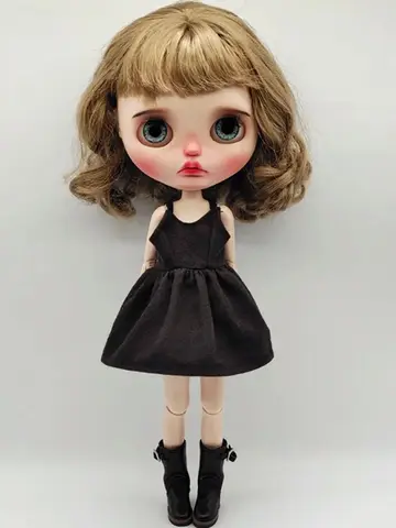 Черное платье-слинг для кукол Blyth Azone 1/6