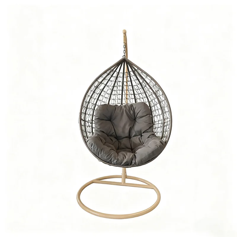 

Balcony Leisure Hanging Basket Rattan Chair Single Household Hanging Chair Rocking Indoor Swing Hanging Orchid Blue