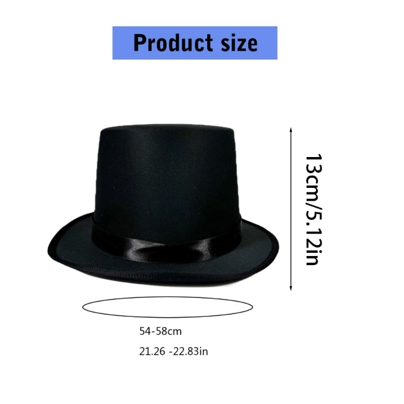 Cappello Fedora da cerimonia Cappello alla Spettacoli teatrali per adulti Puntelli Cappello alto