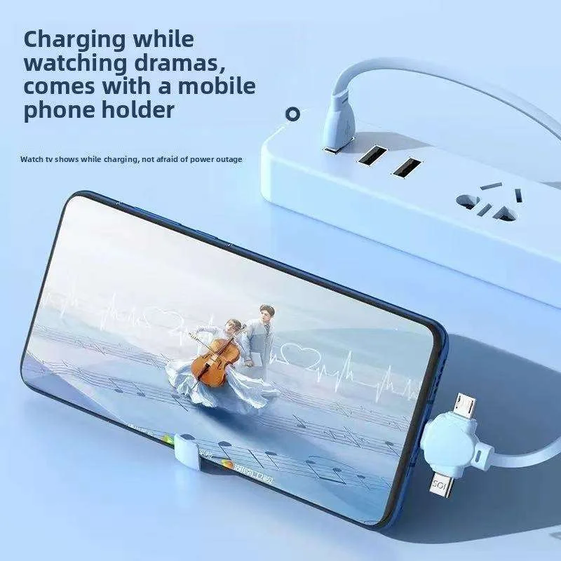 3 in 1 Retractable 120W Fast Charge Data Cable For iPhone 14 USB Type C/Micro For Sumsung Xiaomi 13 Huawei Phone Charge USB Cord