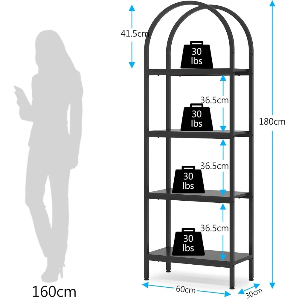 4-Tier Open Bookshelf, 70.8