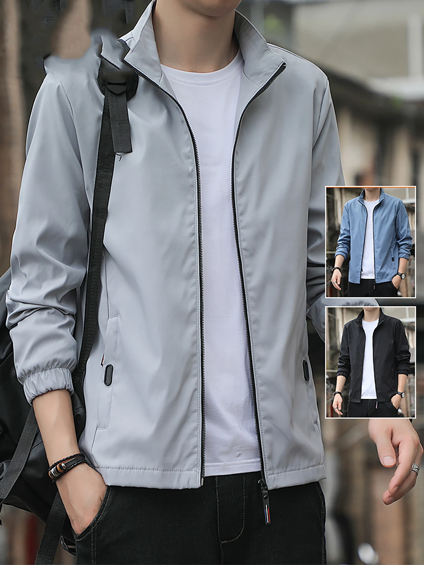 

TUCANO Мужская повседневная свободная ветрозащитная рабочая одежда Jaet Faionable Spor Верх на молнии без шляпы на открытом воздухе Весна Осень