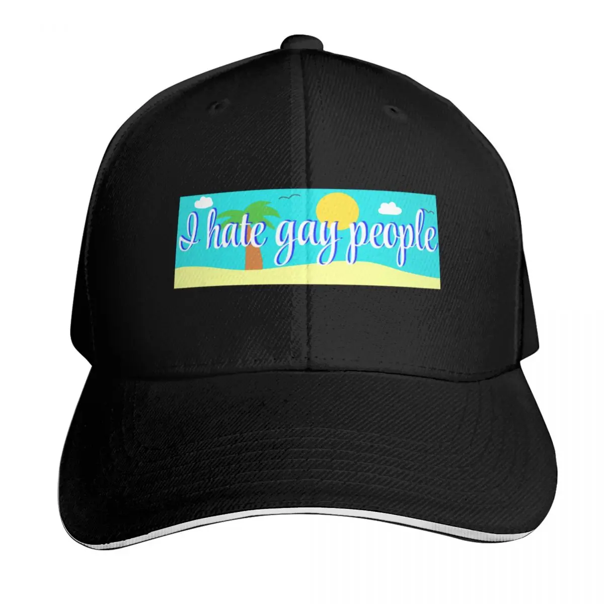 I hate gay people bumper sticker Baseball Cap Outdoor Golf Running Hiking Summer Beach Travel Streetwear Hip Hop Trendy