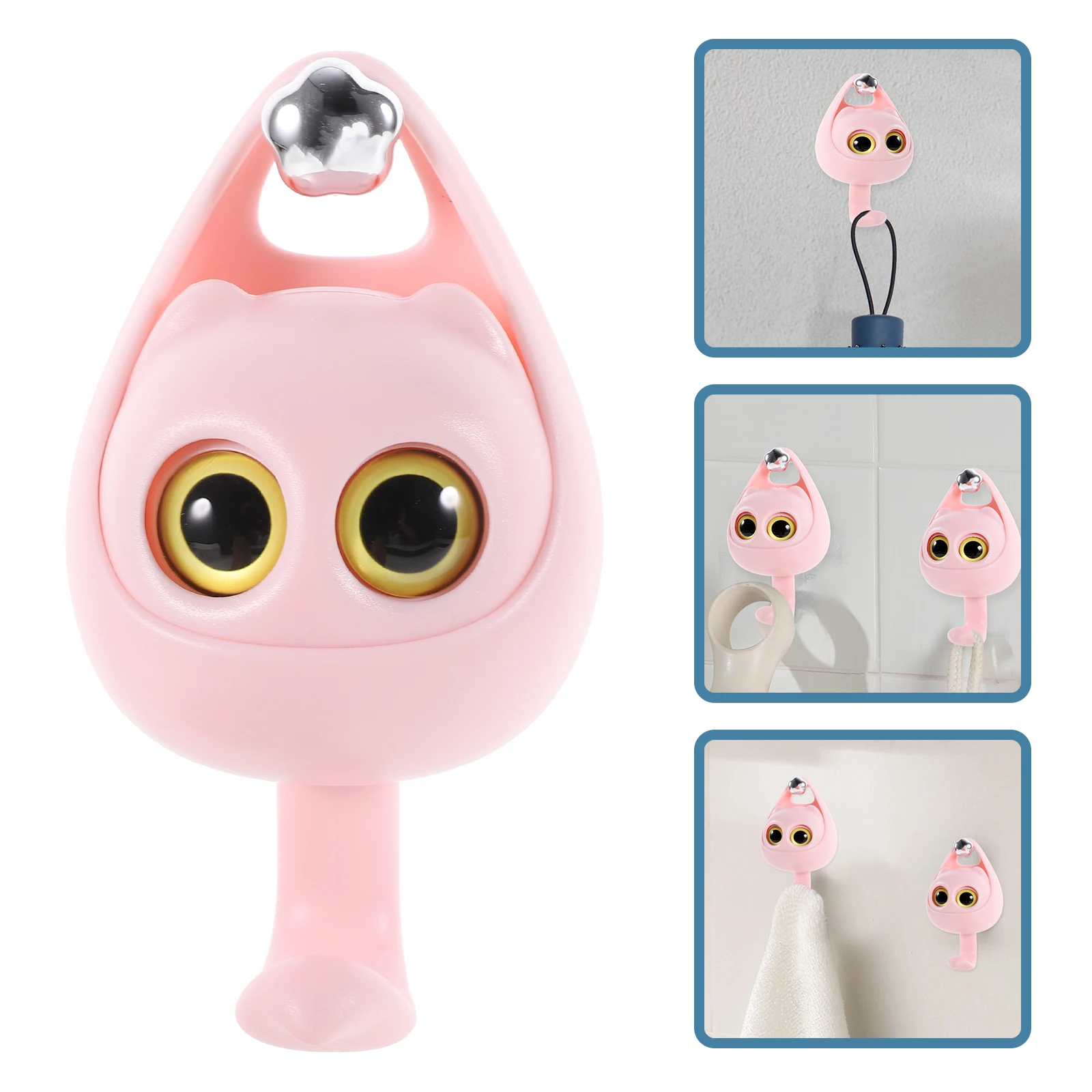 

Owl Sticky Cute Adhesive Coat Cat Eye OwlHooks for Coat Hooks Coats Bags Keys Small Hooks No Drilling White Color