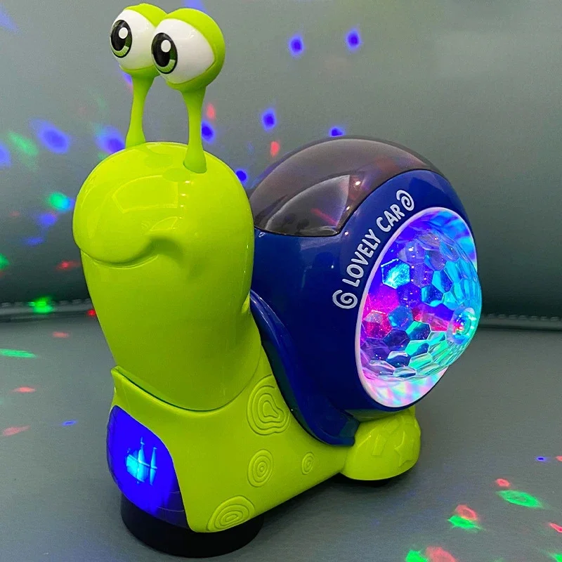 Jouet Escargot Électrique existent, Projection de Lumière Musicale, Jeu Interactif pour Bébé, Animal de Compagnie Électronique, Jouet à Dos pour Enfants