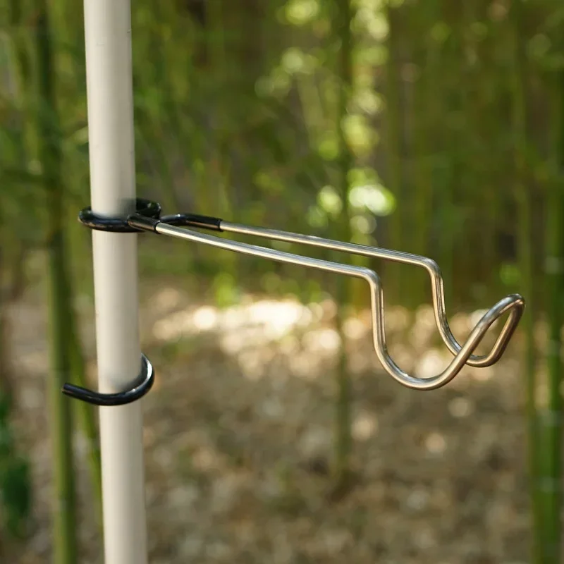Portable Stainless Steel Light Stand Hook Outdoor Tent Pole Hanger Fishing & Camping Lantern Hook Camping Gear Accessories Tools