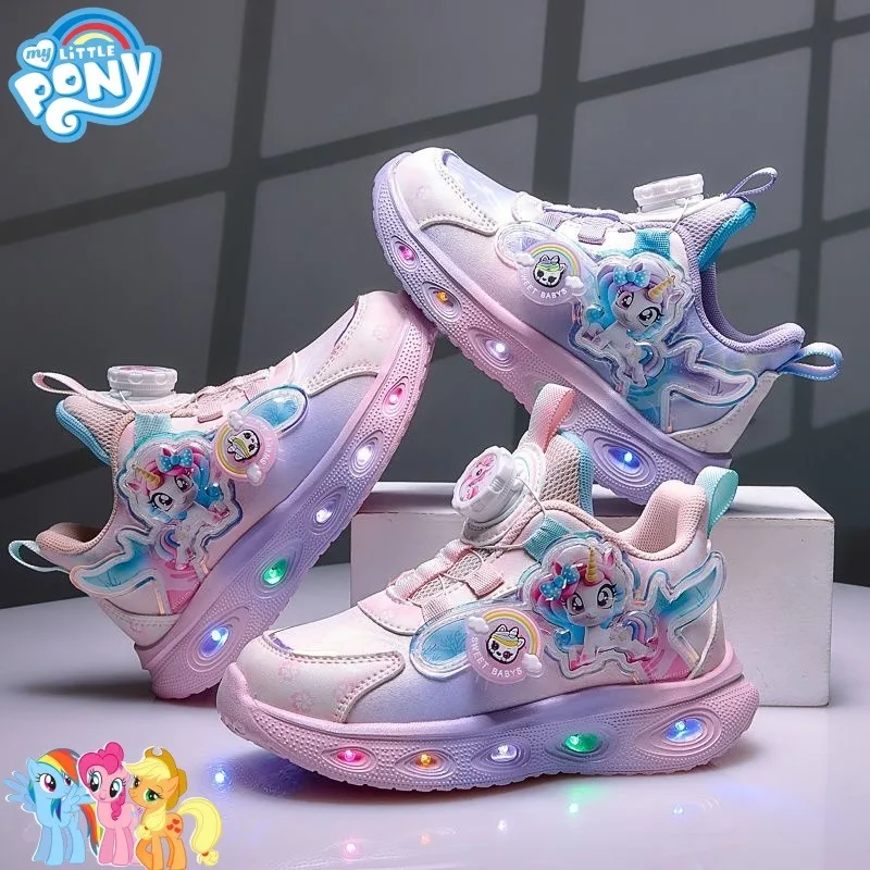 

My Little Pony Cartoon Anime Twilight Sparkle Autumn Girls Sneakers Light Up Princess Shoes Glow Non-Slip and Wear-Resistant