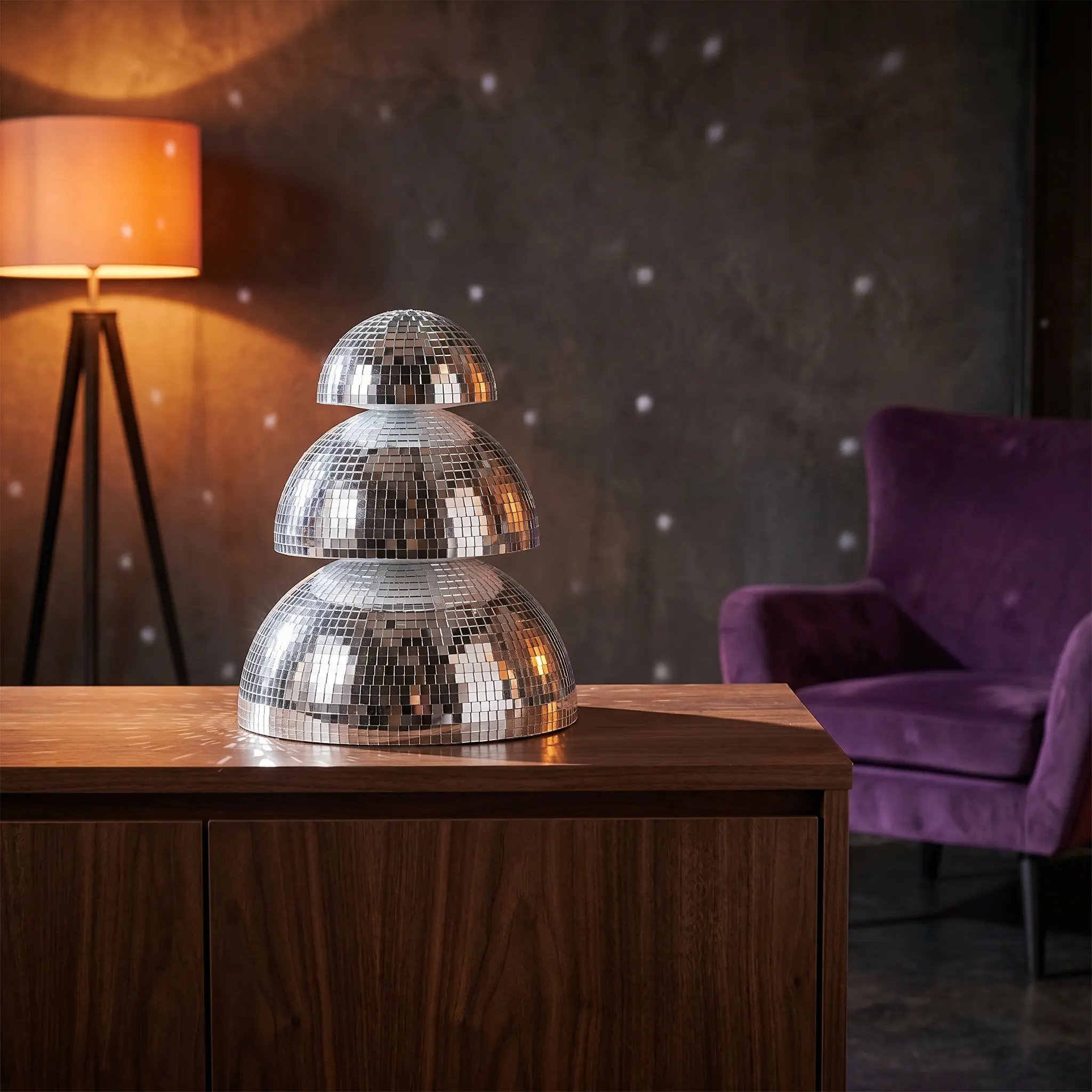 3Pcs Mirror Disco Ball Glass Reflective Globe Half Balls Adhesive Hanging Disco Hemisphere for Wedding Party Stage Dj Events