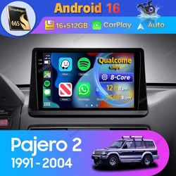 Android 16 Car Radio Carplay Auto For Mitsubishi Pajero 2 V30 V40 V20 1991 - 2004 Navigation DSP Stereo Video Player GPS WIFI+4G