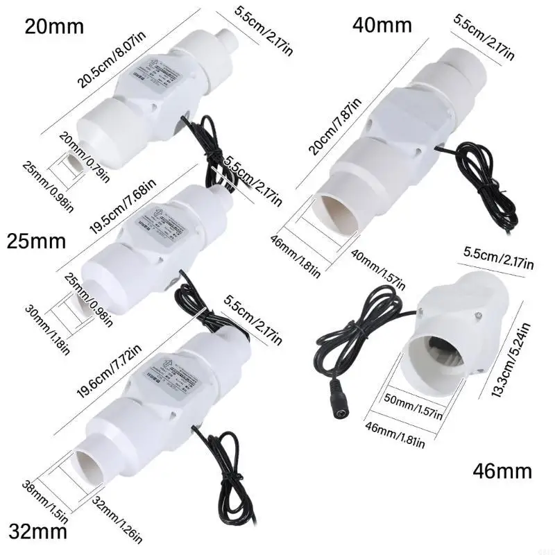 Q81C 20/25/32/40/46mm xi lanh Inlines Inlines Trích xuất quạt ống dẫn cho Hội nghị nhà vệ sinh