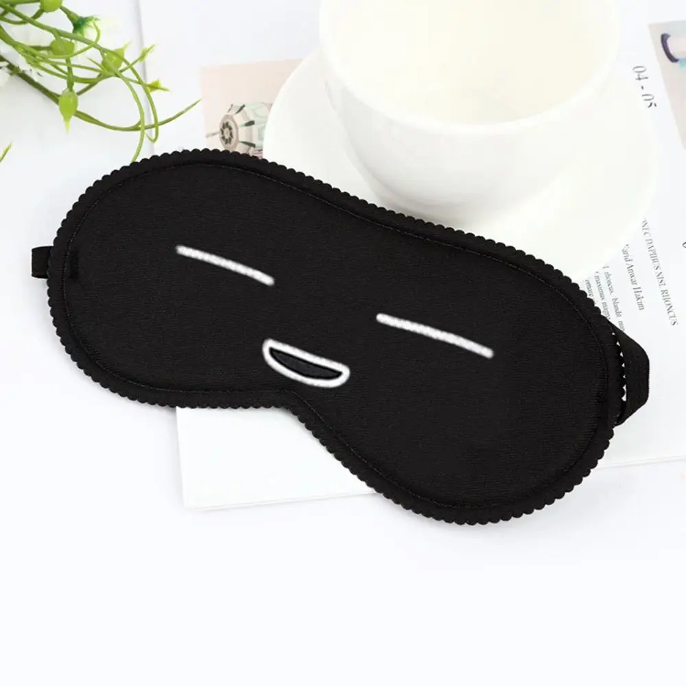 Black Sleeping Eye Mask Light-proof Sleep Aids Sleeping Blindfold Internet Punctuation Emoticons Pattern Eyeshade Travel