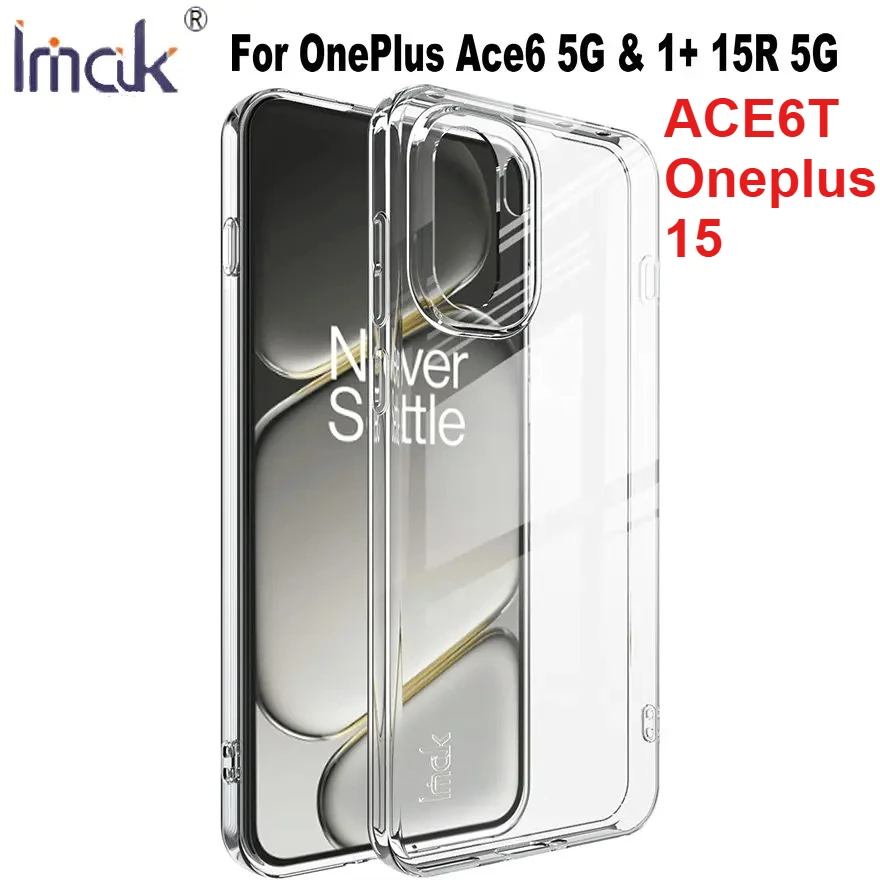 Para OnePlus Ace 6 ACE 6T funda IMAK UX-5 silicona transparente suave TPU ultrafina delgada funda One Plus 15R 15 ACE6