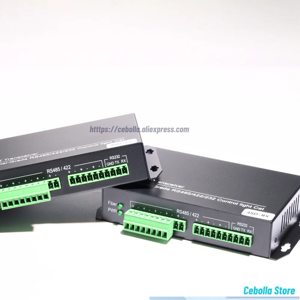 Optical Media Converter RS485 SX SM Fiber Transceiver SC 4-channel RS485 Communication Bidirectional Data 1Pairs