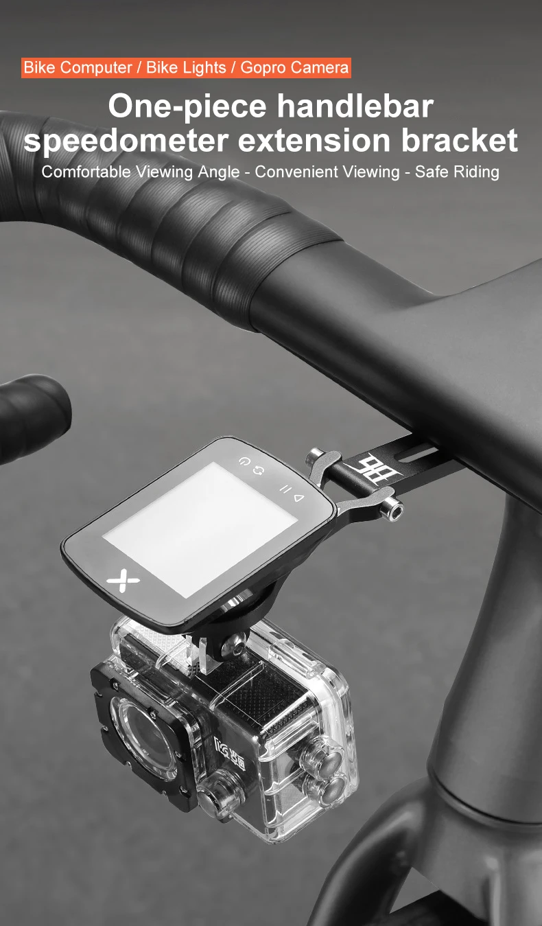 Fahrradcomputer-Halterung aus Aluminiumlegierung, Verstellbare MTB-Rennrad-Tachometer-Lenkerhalterung für Garmin/Cateye/Bryton – Detail 8