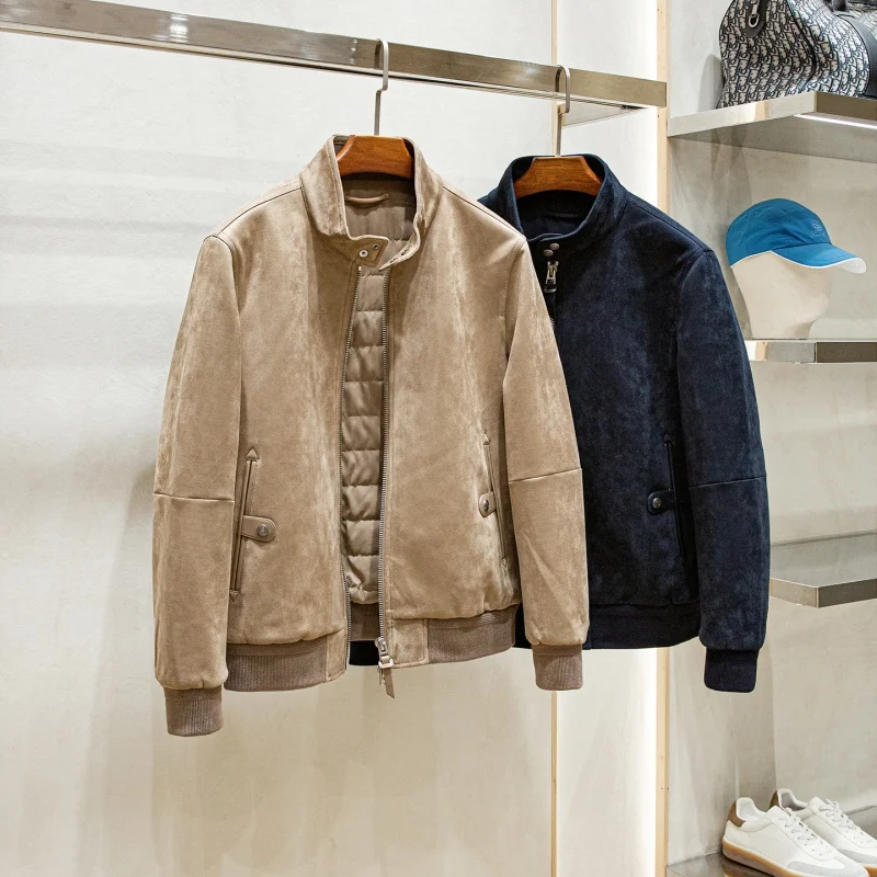 

Fall/Winter Men's Leather-Polyester Denim Wool-Cotton High-Quality Cotton Jacket Coat