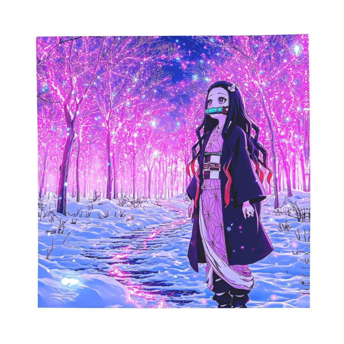 D-Demons Slayers Bandana Hip-hop Wrist Accessory Kimetsus No Yaibas Anime Triangle Scarf for Weddings Headband Face Scarf Cover