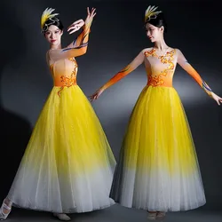 New Opening  Big Swing Skirt Dance Costume Women's Atmospheric Gauze Skirt Modern Dance Song and Dance Performance Costume