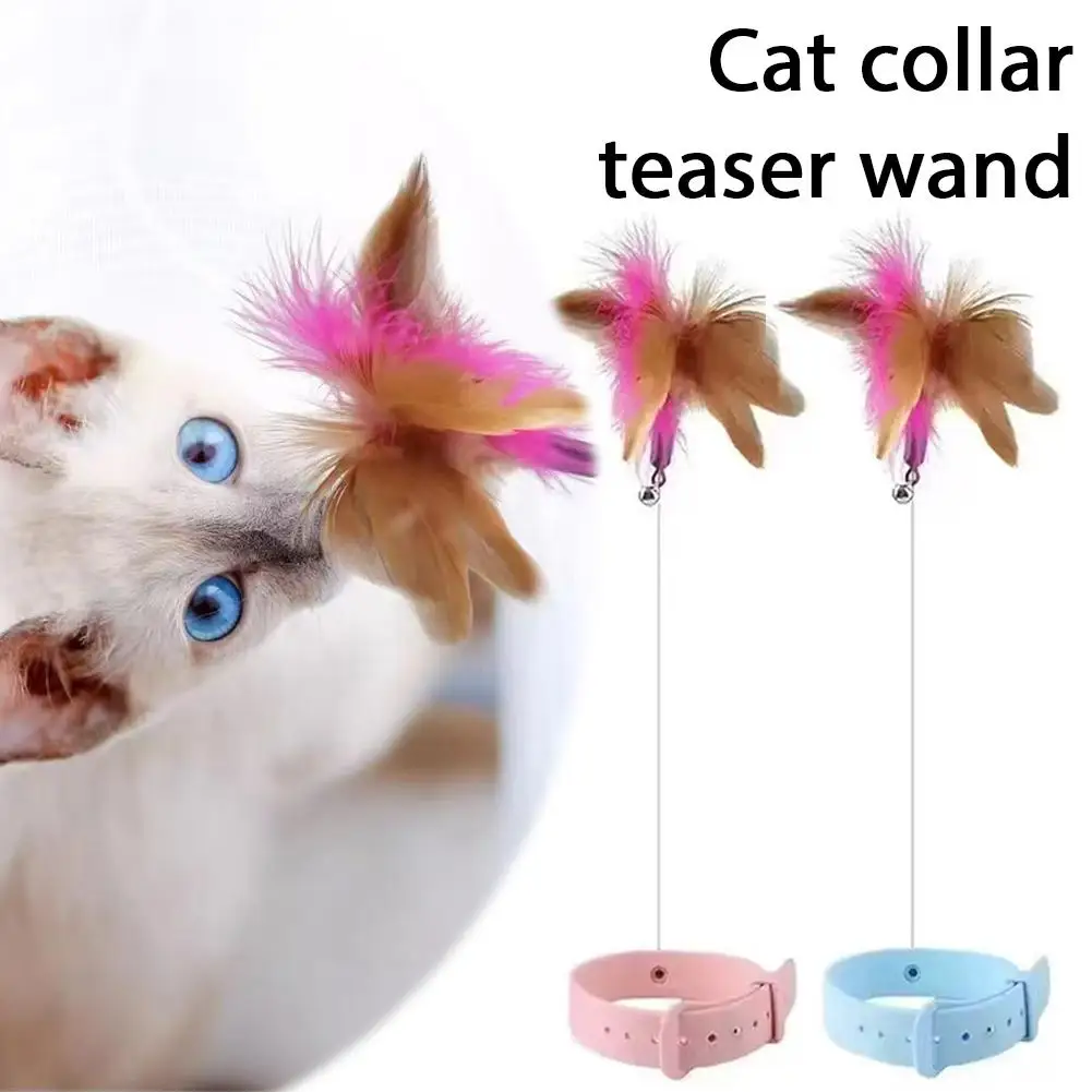 Neues Produkt: Katzen-Teaser-Halsband mit Feder und Glocke – Selbstunterhaltendes Katzenspielzeug, Katzenangel, verstellbares Haustierzubehör