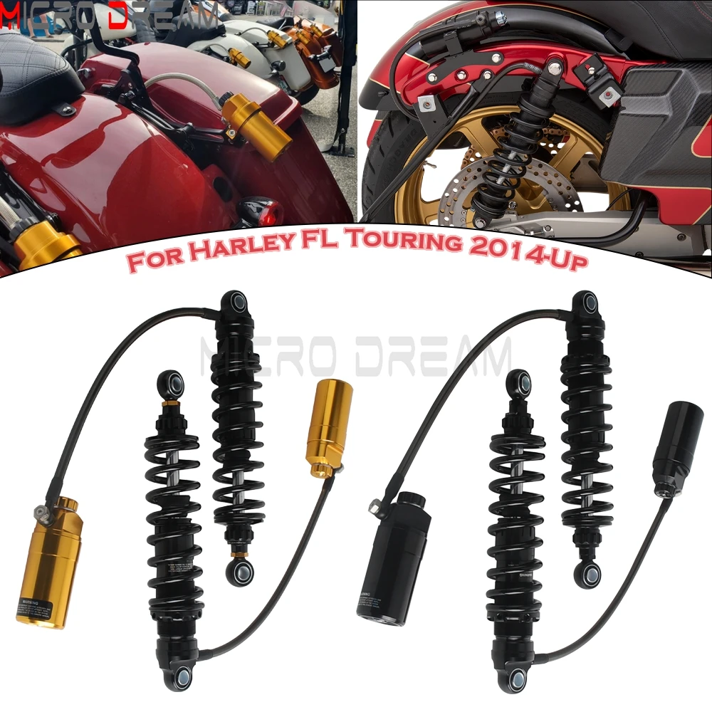 

Для Harley Touring Road Electra Street Glide Road King мотоцикл с дистанционным резервуаром задний демпфер регулируемый амортизатор 2014-25