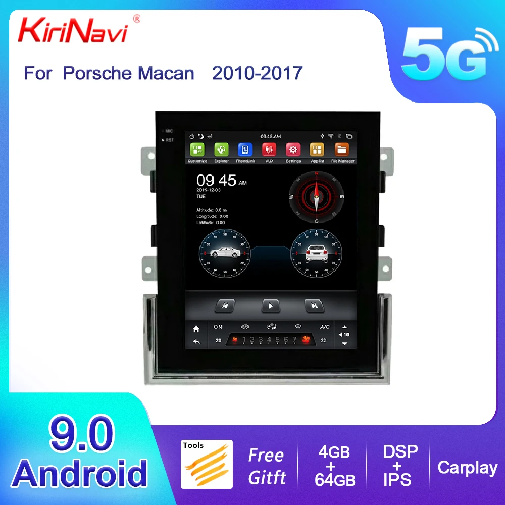 

KiriNavi Vertical Screen Tesla Style Android 11 For Porsche Macan 2010-2017 Car DVD Player Auto Radio Automotive GPS Navigation