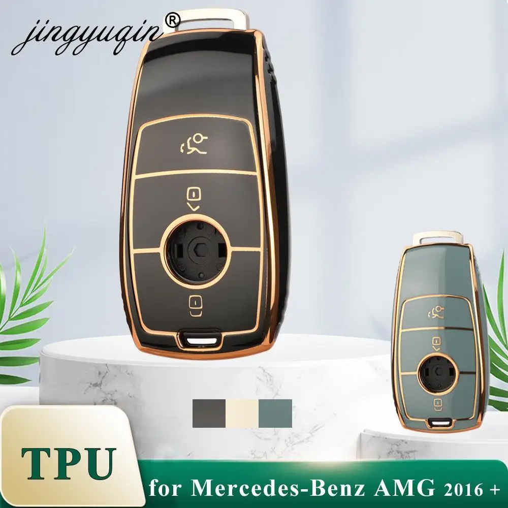 Jingyuqin Weiche TPU Auto Fernbedienung Schlüssel Fall Abdeckung Shell für Mercedes Benz A C E S G Klasse GLC CLE CLA W177 W205 W213 W222 X167 AMG