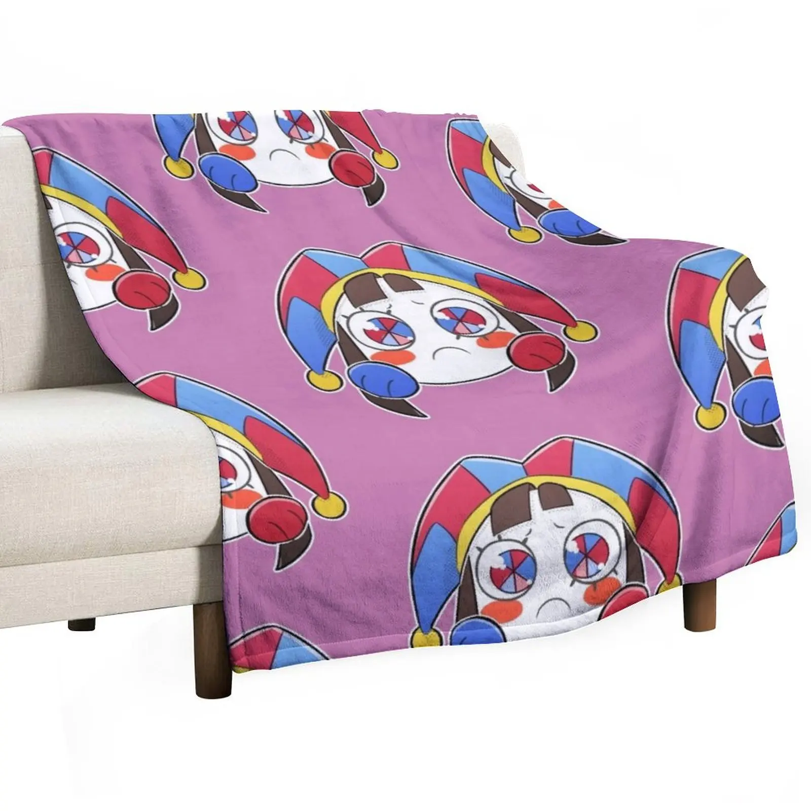 Pomni Head Throw Blanket Heavy Sofa Quilt Furry Blankets For Sofas Blankets
