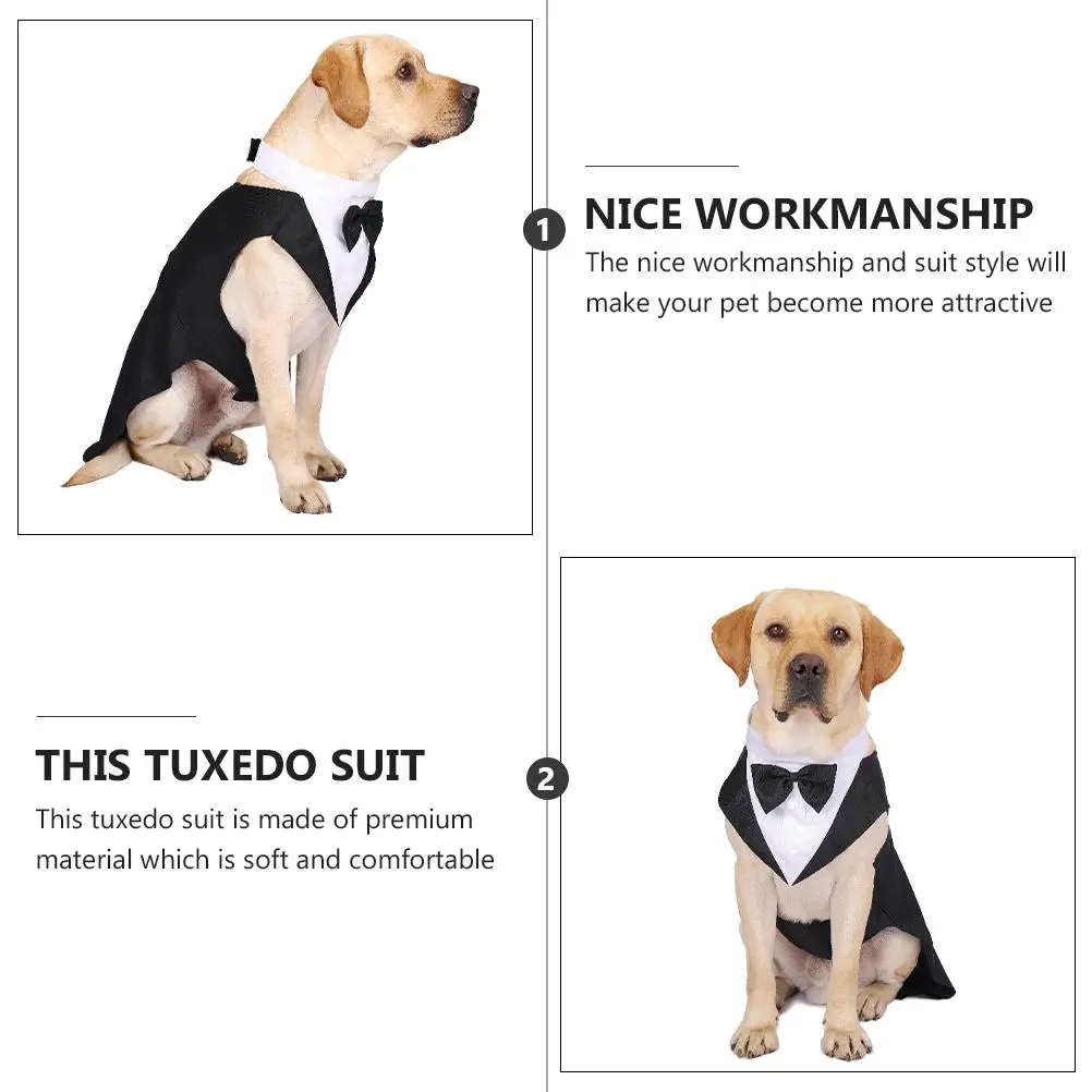 Costumes Pet Tuxedo Clothing Wedding Garment Outfits for Dogs Elegant Suit White