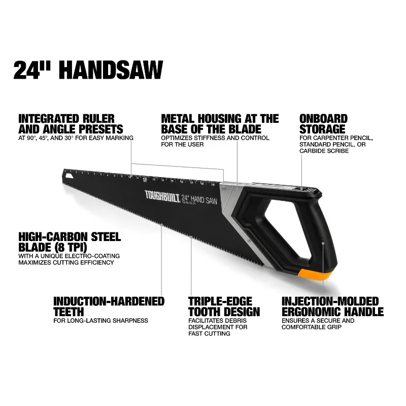 Accesorios para herramientas manuales de sierra manual ToughBuilt TB-H4-20-24 de 24 pulgadas