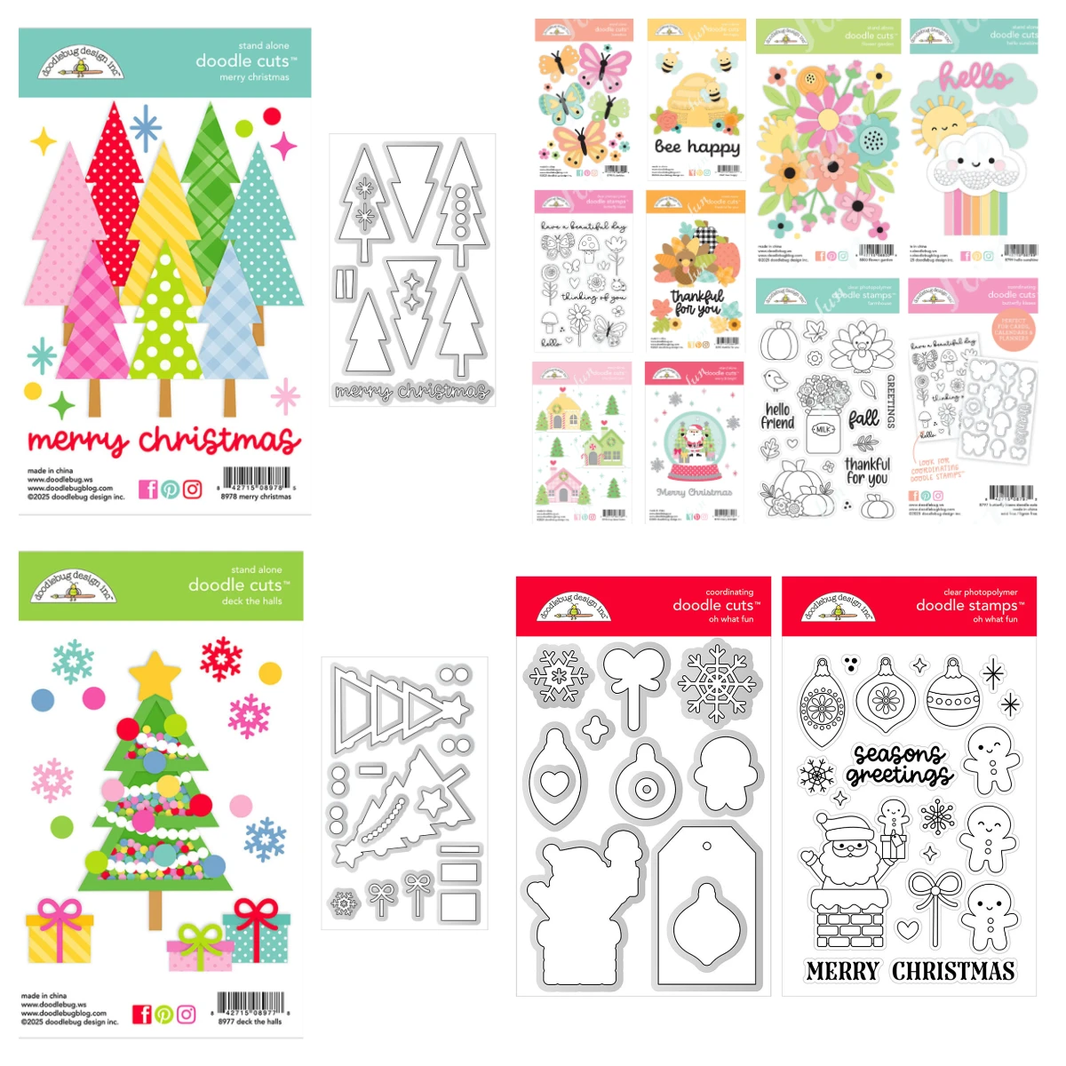 

Merry Christmas Fun Collection Clear Stamps and Metal Cutting Dies Embossed Scrapbooking Flower Garden Die Cuts for Card Making