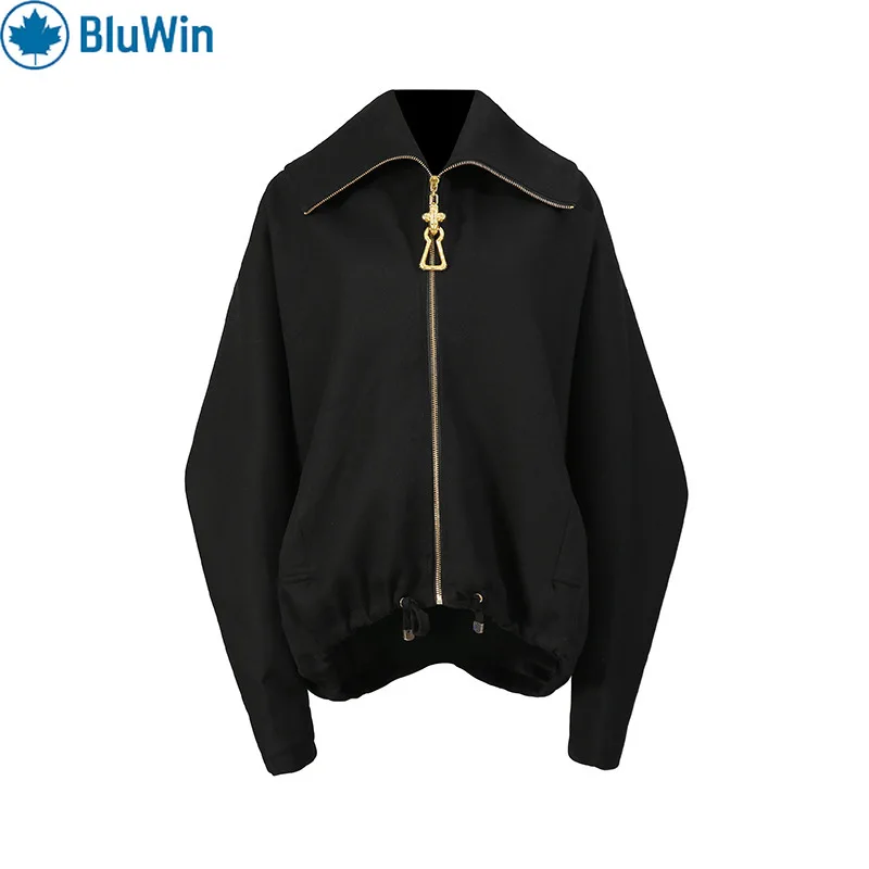 

BluWin Korean Fashion Batwing Sleeve Jacket Women 2025 Autumn Chic Cropped Coat Loose Fit Lapel Outerwear