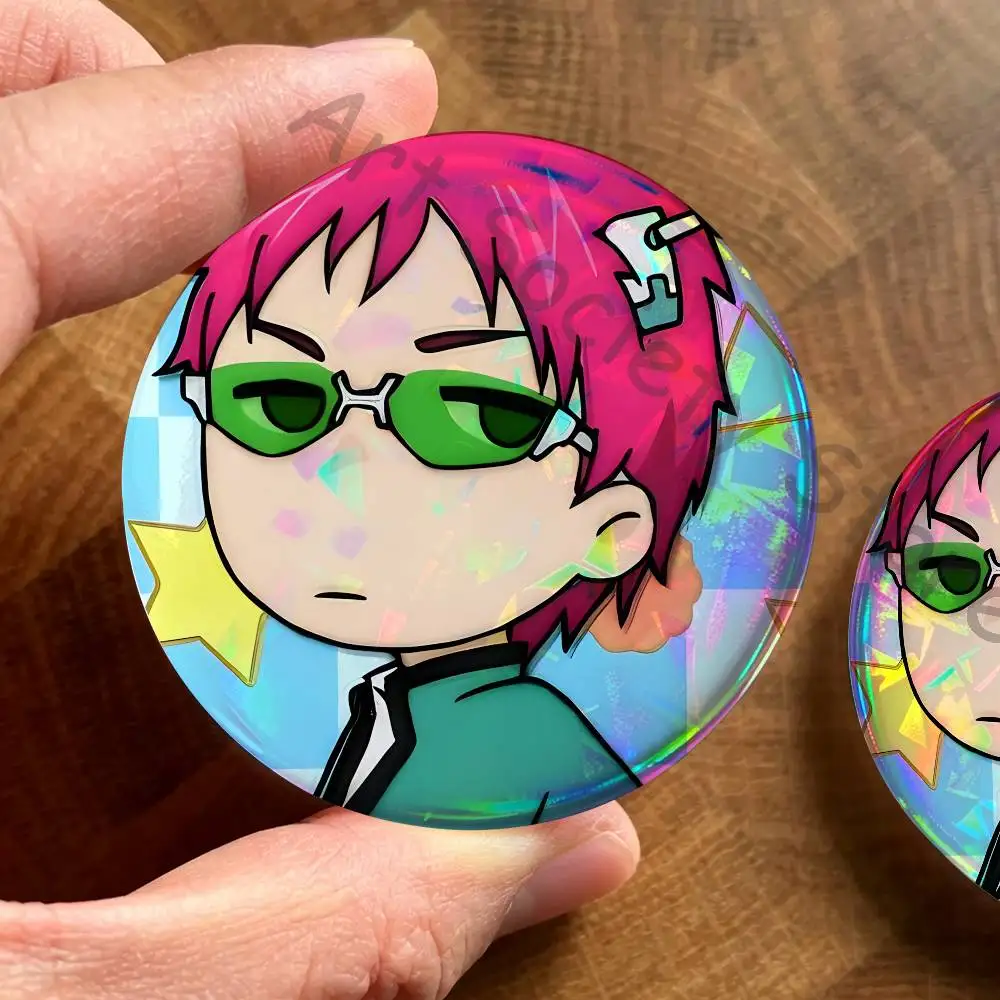 S-Saiki K D-Disastrous L-Life 22mm,32mm,42mm,58mm,75mm Round Badge Brooch Various Clothing Backpacks Jewelry Accessories Gift