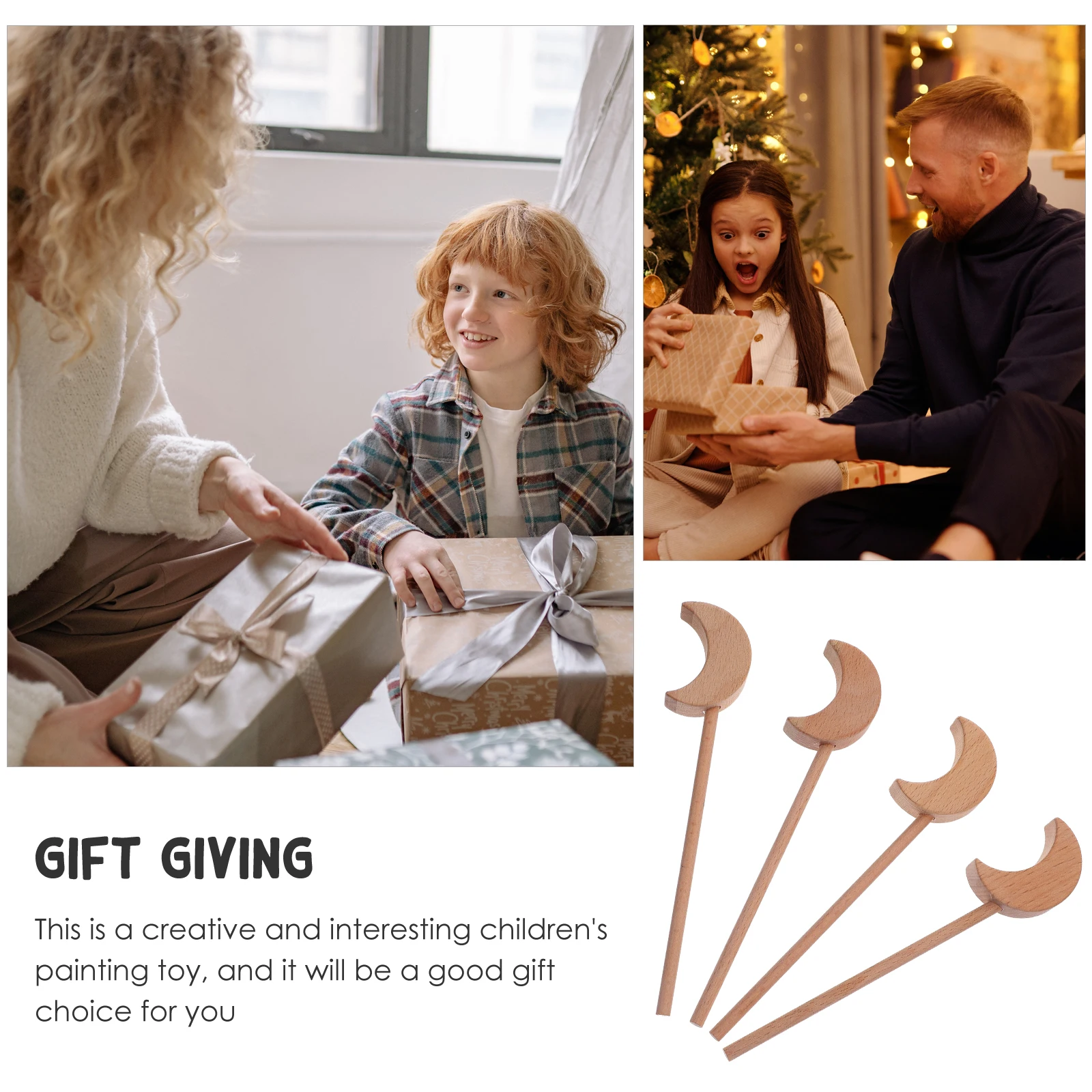 

4pcs Fairy Stick Decoration W Wooden Craft Sticks Adorable Kids Props DIY Wood Cosplay Accessories Birthday Gifts Sewing