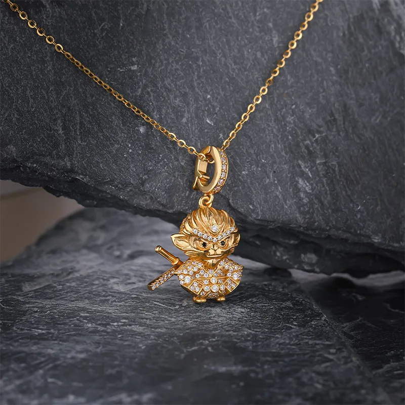 

Black Myth Wukong necklace New pendant sterling silver gold plated jewelry set with chain