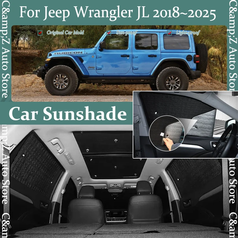 

Автомобильный солнцезащитный козырек для Jeep Wrangler JL 2018-2025, защита от УФ-лучей, солнцезащитный козырек на окно, солнцезащитный козырек на лобовое стекло, автомобильные аксессуары