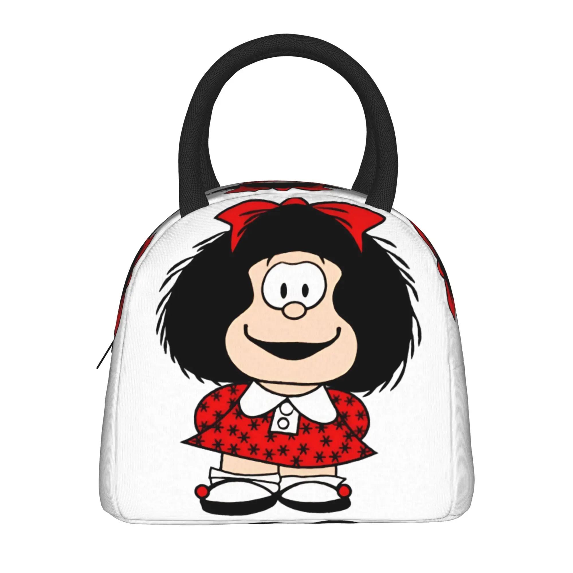Mafalda Cartoon Lunch Bag Lunch Box Picnic Portable Insulated Thermal Tote Handbags For Girls Waterproof Custom Cooler Bag