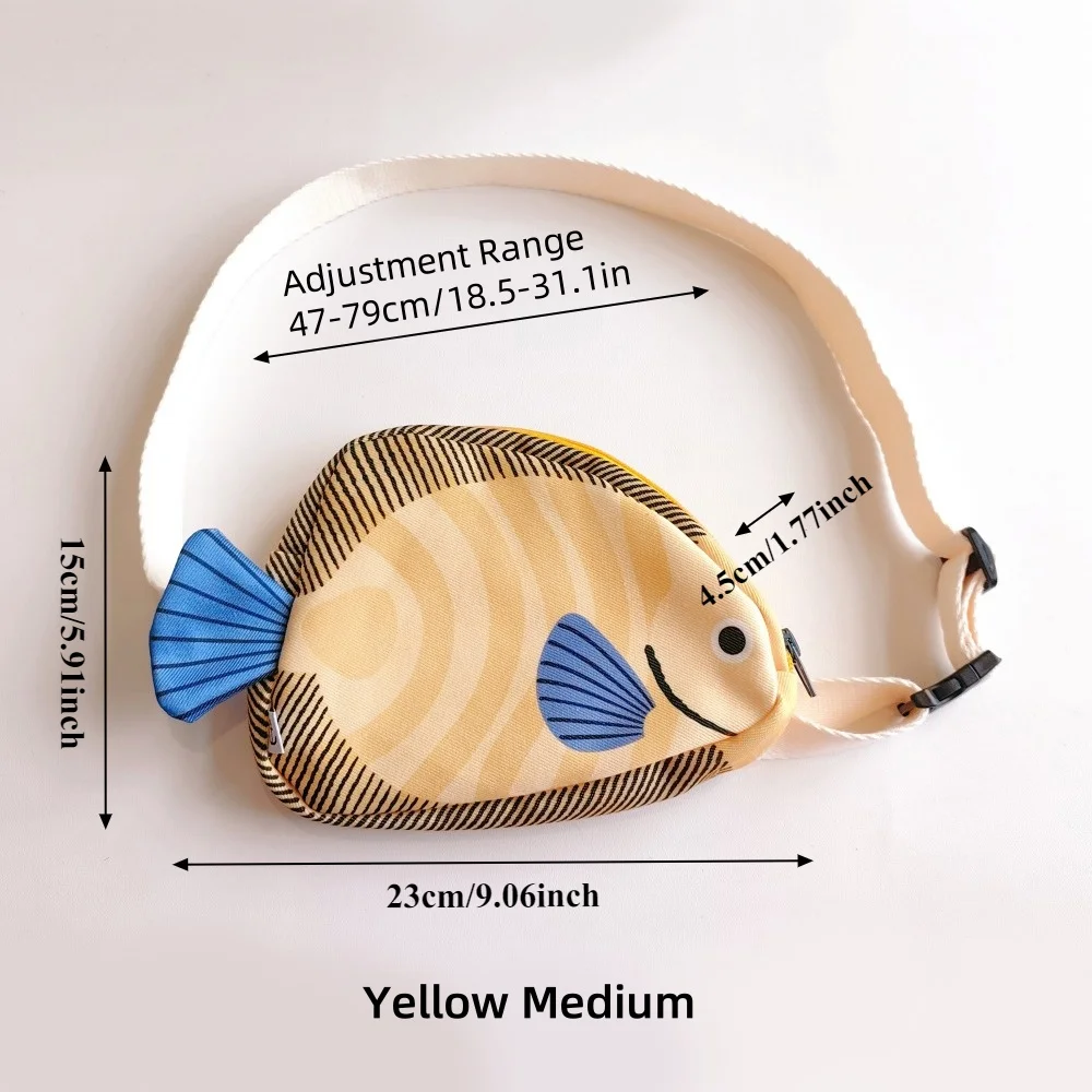 Outdoor crossbody bag, fish-shaped large-capacity leisure travel storage bag, waist bag, camping hiking outdoor leisure small backpack, gift