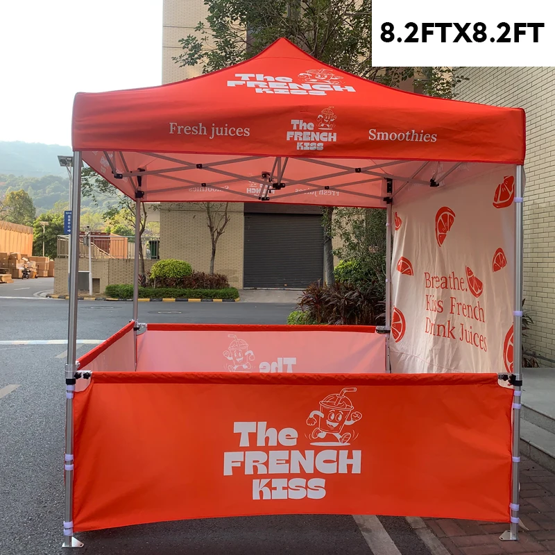 Gazebo For Outdoor Advertising  Carpa Plegable 2.5×2.5 Canopy Tent Full Logo Full Color Roof Walls Hex Alu Frame Foldable