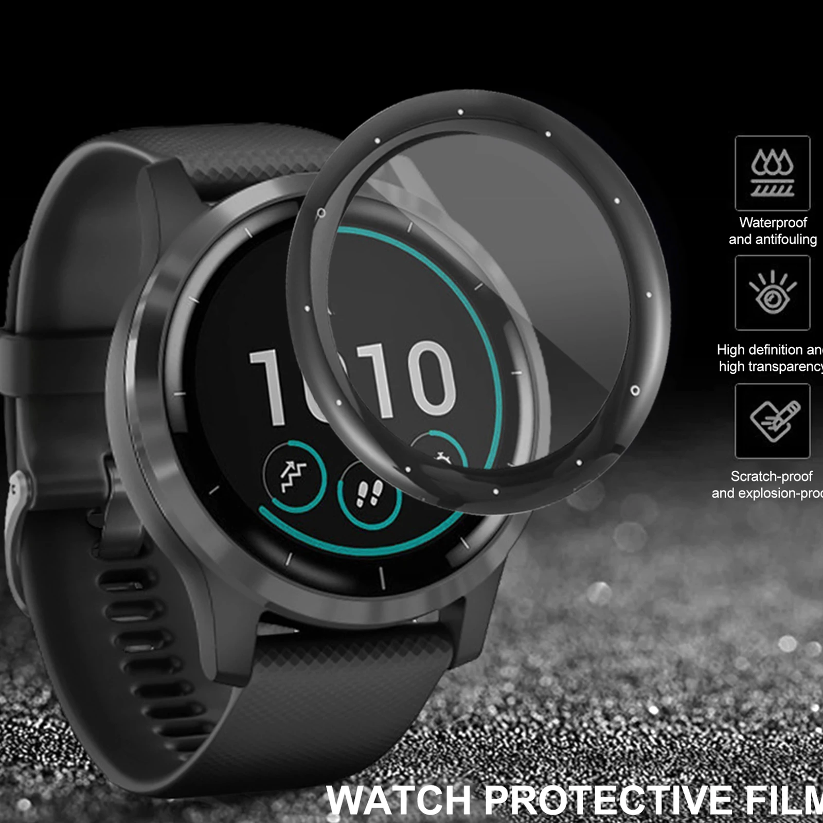 

3Pcs Curved 3D Tempered Glass Screen Film for Watch Durable High Definition Protective Film Scratch Resistant Watch Screen