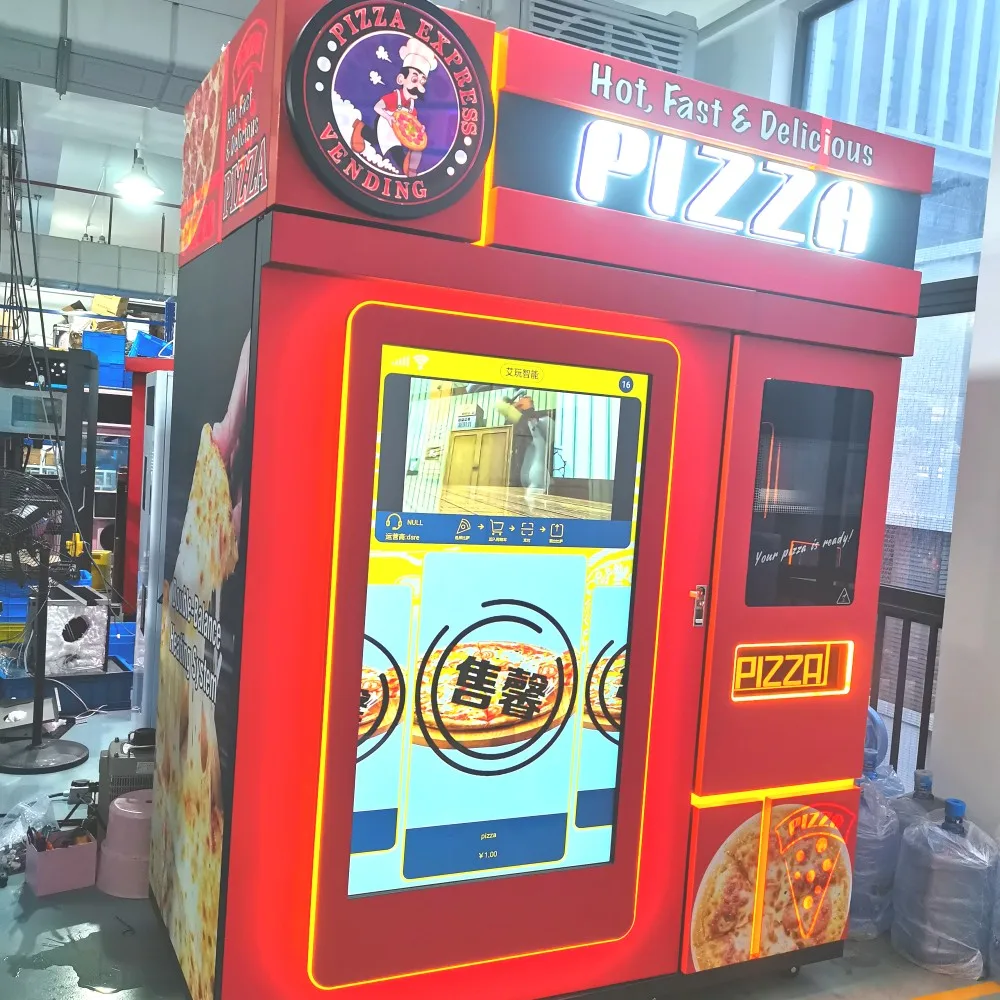 2023 new automatic commercial instant food vending machine with coin cash and visa card pizza vending machine