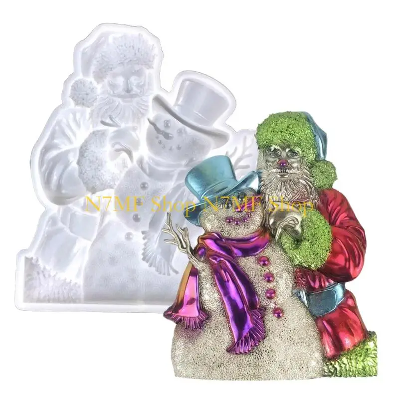 

N7MF Semi-stereoscopic Santa Wall Ornaments Drop Mold Diy Wall Pendant