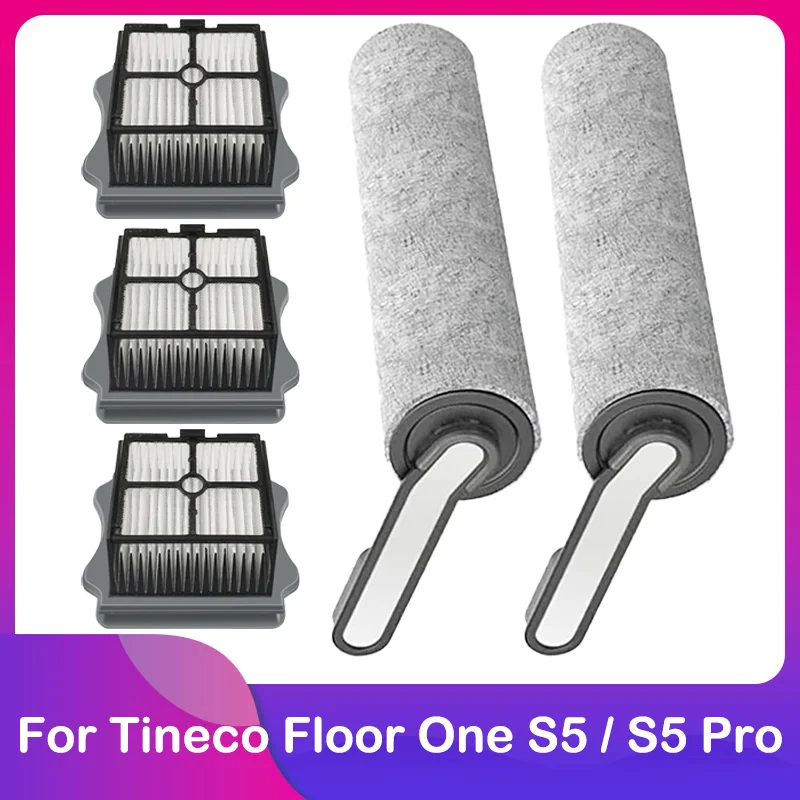 

Compatible for Tineco Floor ONE S5 / S5 Pro 2 / S5 Pro / S5 Blue Vacuum Cleaner Roller Brush and Filter Wet and Dry Wash Parts