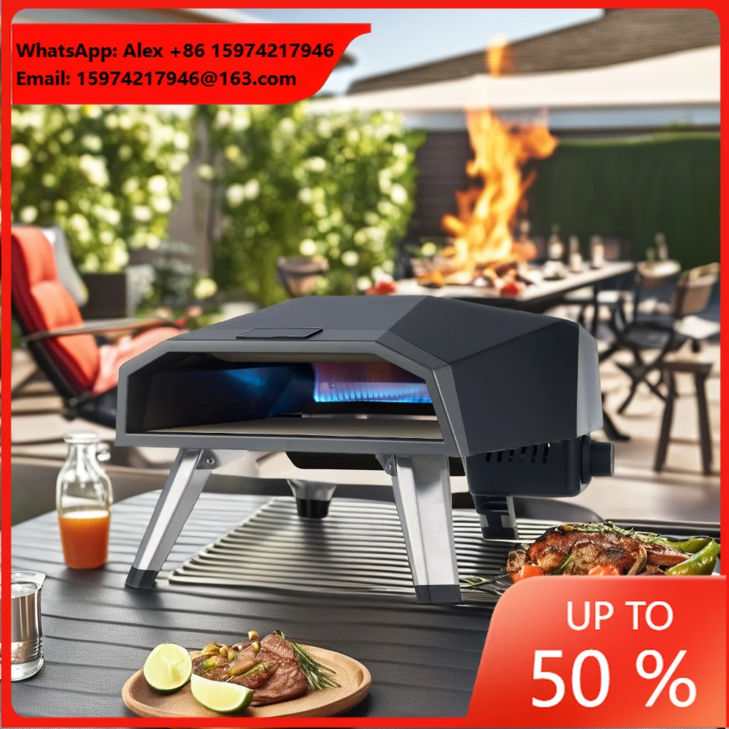 Home Use Portable 12 Inch Gas Pizza Oven For Outdoor Camping With 3 Folding Legs Safety Device Tabletop Multi-fuel CE LPG Stove