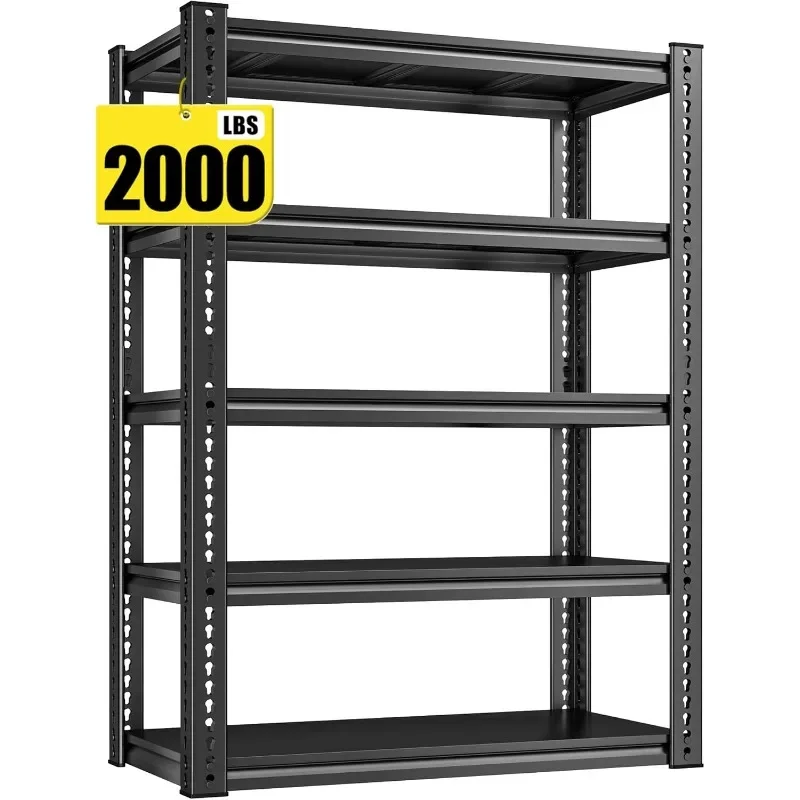 

REIBII Garage Shelving 2000 LBS Adjustable 5 -Tier Garage Storage Shelves Metal Shelving Units and Storage Rack Shelf