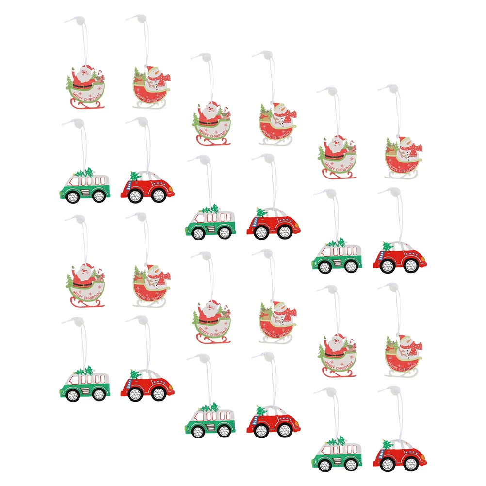 

24Pcs Xmas Tree Wooden Hanging Ornaments Traditional Christmas Decor Party Decoration Xmas Tree Pendants Home Hanging Decors