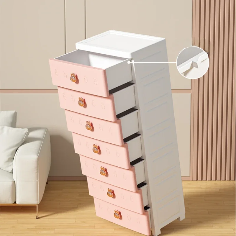 Thickened Drawer Storage Cabinet - Household Plastic Living Room Drawers, Multi-Layer Gap Storage Cabinet, Bedroom Organizer