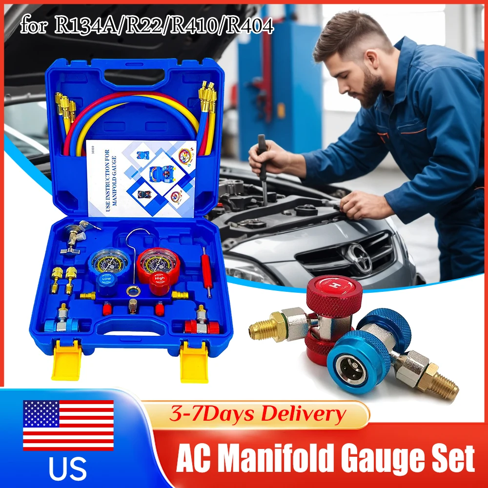 

Новый 3-ходовой манометрический коллектор для автокондиционеров, диагностический инструмент для заправки и тестирования фреонов R134A, R22, R410, R404