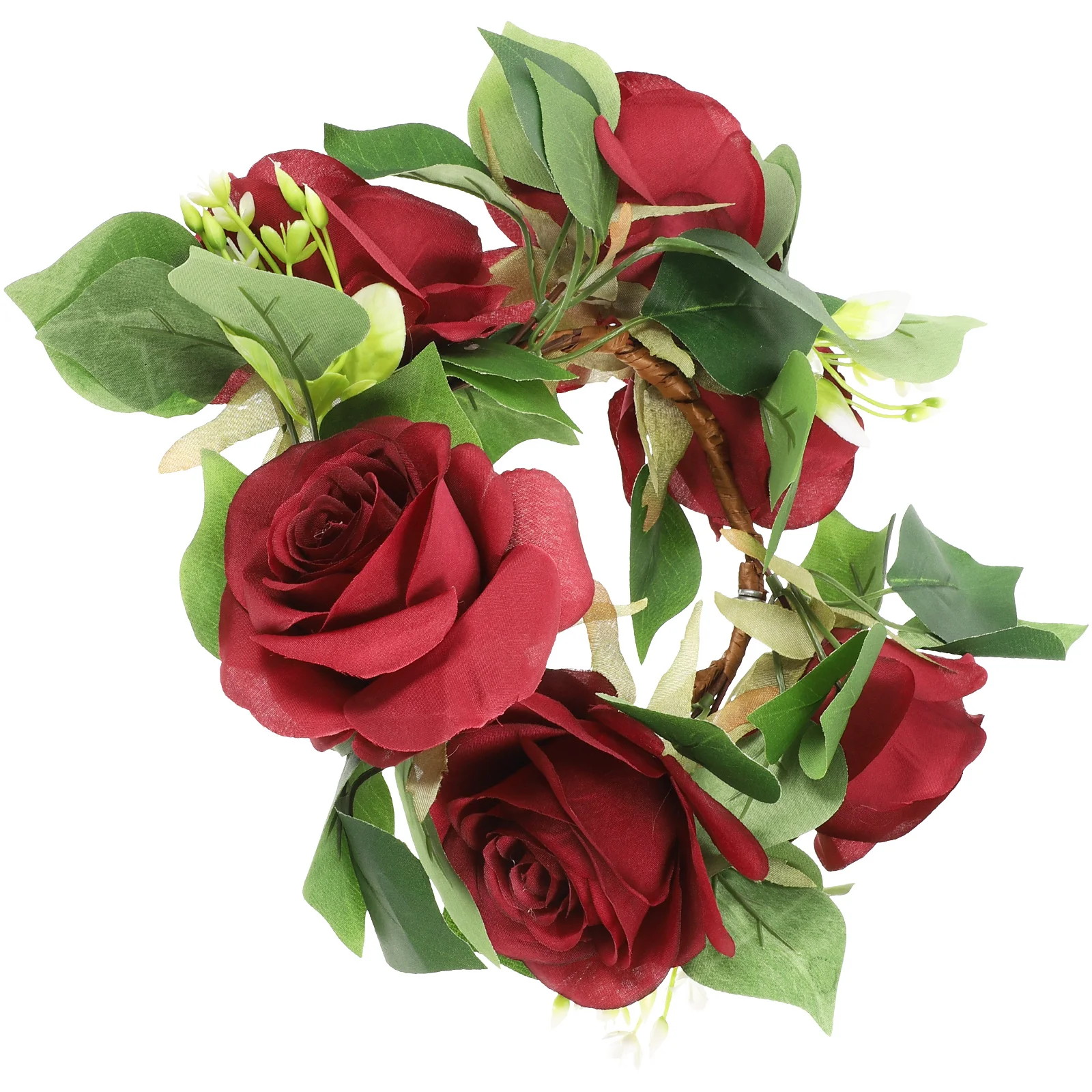

Artificial Rose Ring Garland Floral Wreath for Wedding Christmas Party Decoration Wall Door Table Use Long