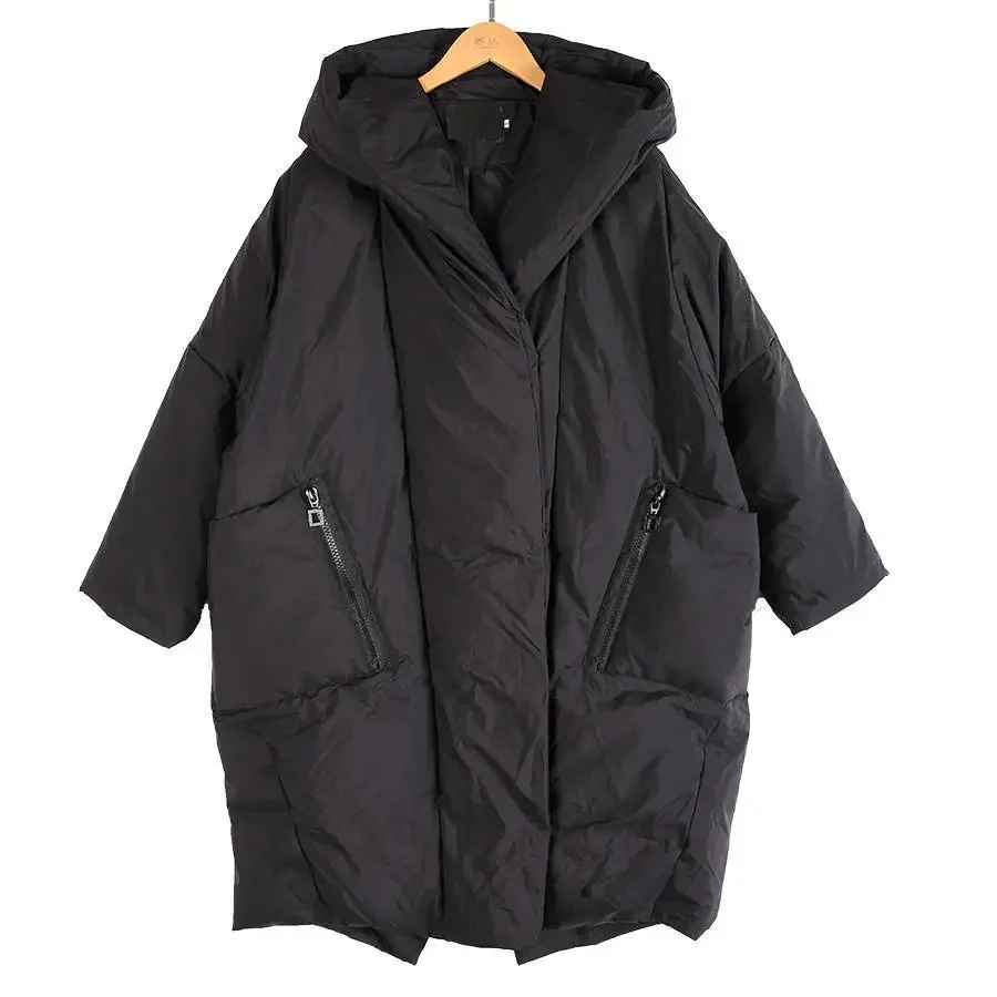 

Новая зимняя женская пуховая хлопковая куртка, свободная пригородная толстовка с капюшоном, ветрозащитные парки большого размера