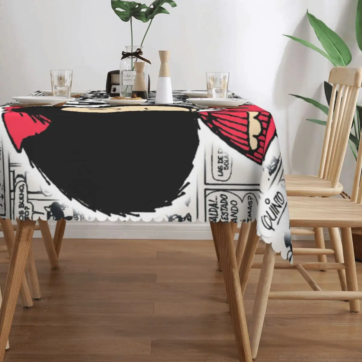 Rectangular Mafalda Cartoon Table Cloth Waterproof Tablecloth Outdoor 45\