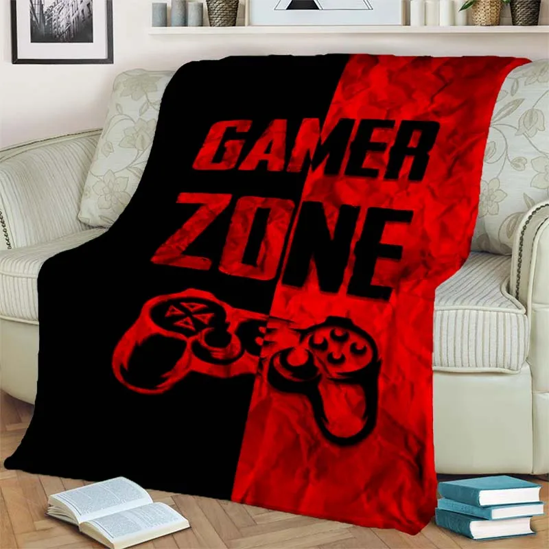 Video Game Joystick Neon Art Print Flannel Blanket Ultra Soft Warm Throw For Couch Bedroom Living Room Indoor Home Decor Gift